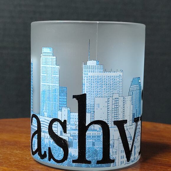 NASHVILLE Tennessee USA Downtown City Scape Frosted Glass Embossed Coffee Mug - Picture 2 of 8
